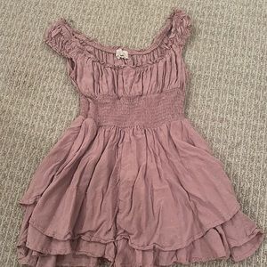 Urban outfitters purple romper. EUC,worn once. Super cute lavender Swiss dot.